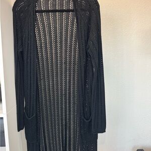 Black Open-Knit Women's Sweater